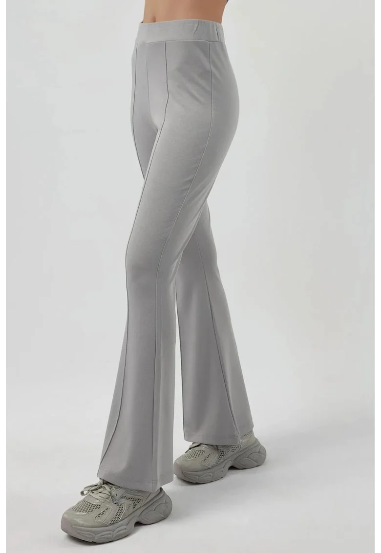 Pantaloni dama,  evazati gri, Gri carbune