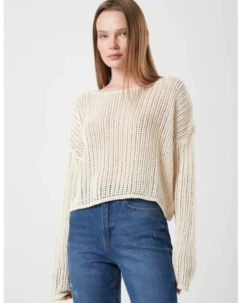 Pulover dama  crem, One Size