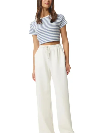 Pantaloni dama, Happiness Istanbul, Pantaloni de trening ISTANBUL Wide Leg, ivory, textil,