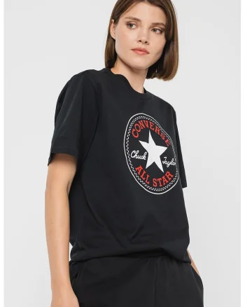 Tricou unisex de bumbac Chuck Patch Core, Rosu/Alb/Negru