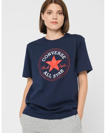Tricou unisex de bumbac Chuck Patch Core, Bleumarin