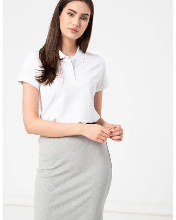 Tricou polo cu logo brodat, Alb
