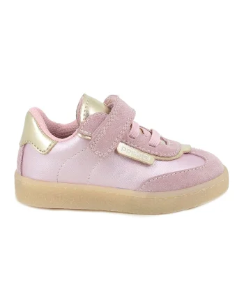 Pantofi sport low-cut cu garnituri din piele intoarsa, Auriu/Roz pastel/Roz pal