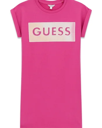 Rochie cu decolteu la baza gatului si imprimeu logo