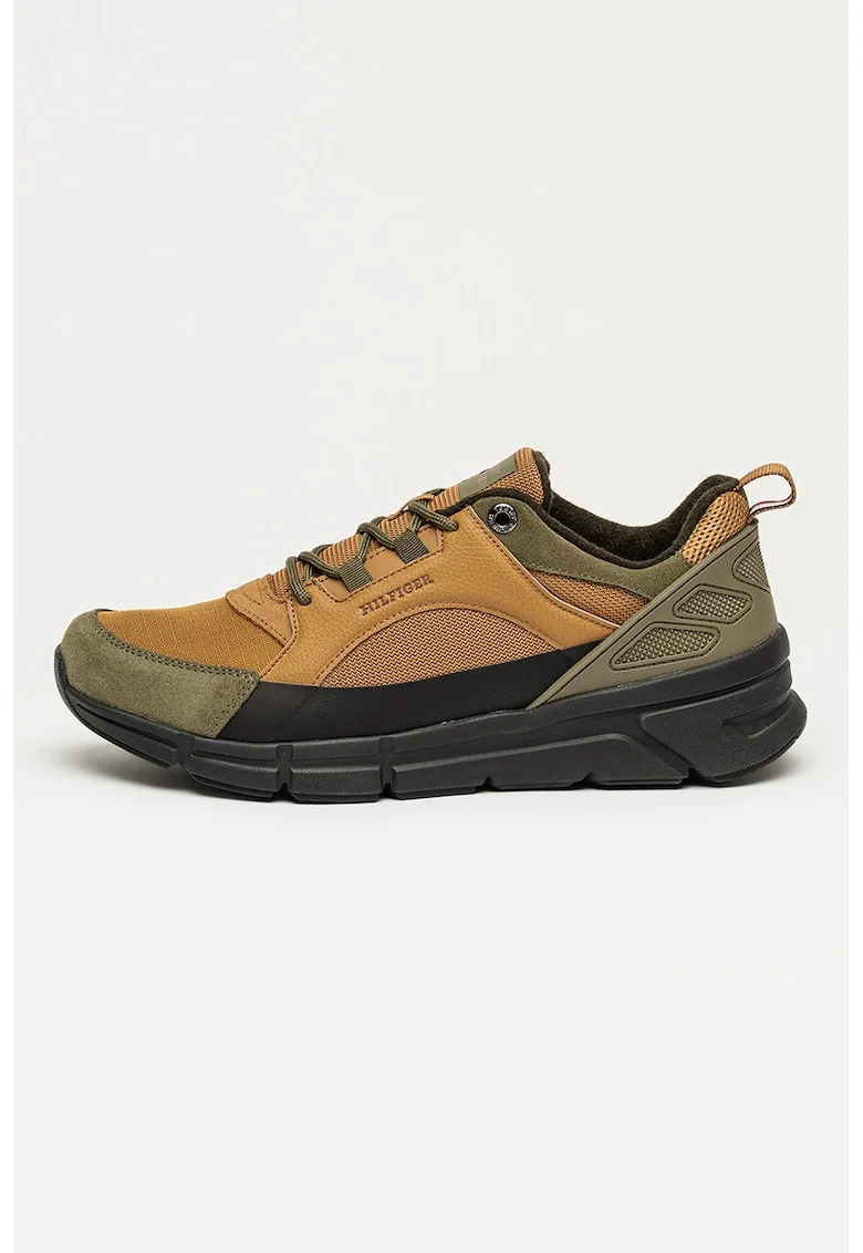 Pantofi sport cu garnituri din piele Moder Comfort Run, Maro/Kaki