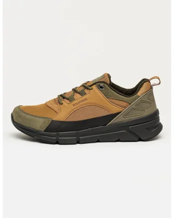 Pantofi sport cu garnituri din piele Moder Comfort Run, Maro/Kaki
