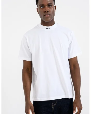 Tricou uni cu decolteu la baza gatului, Alb
