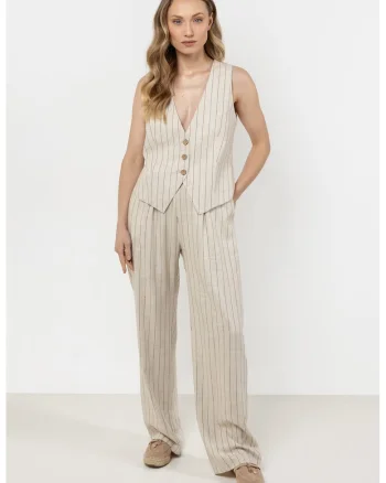 Pantaloni dama,  in, culoare mocca