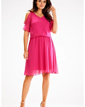 Midi Rochie Maneca scurta, in V A656