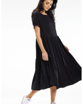 Midi Rochie Maneca scurta Viscoza Casual A639