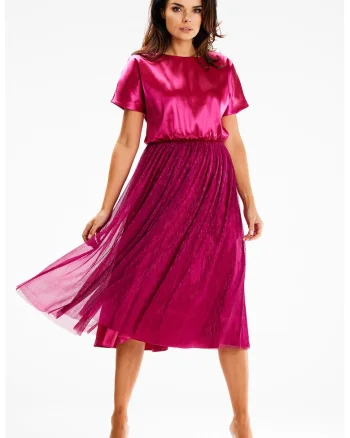 Midi Rochie Elegant, Evazat A627