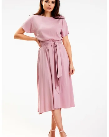 Rochie A576,  Viscoza/Elastan, Roz