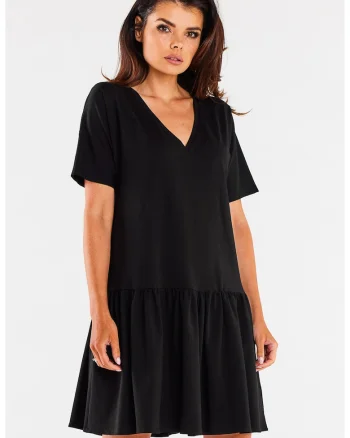 Rochie dama  Bumbac, M295 - Neagra -