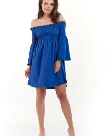 Rochie A228,  Poliester, Albastru