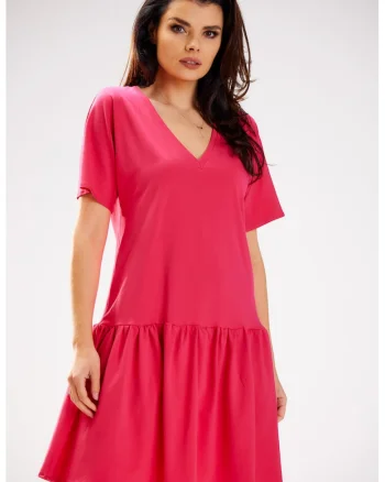 Rochie dama  Bumbac, M295 - Fuchsia -