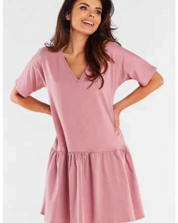 Rochie dama  Bumbac, M295 - Roz -