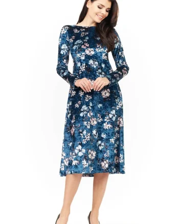 Rochie dama  Poliester, M147, Bleumarin