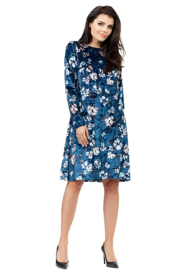 Infinite You Rochie midi dama Guinenever M148 albastru inchis, Albastru inchis