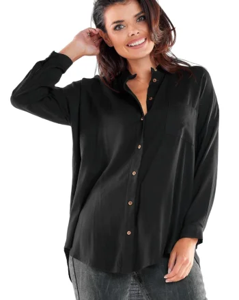 Camasa dama,  Viscoza, Negru, Negru