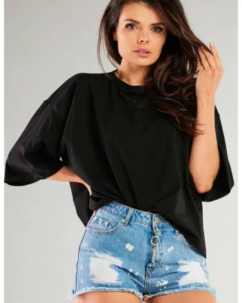 Bluza dama,  Bumbac/Lycra, Negru,