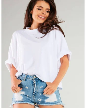 Bluza dama,  Bumbac/Lycra, Alb,