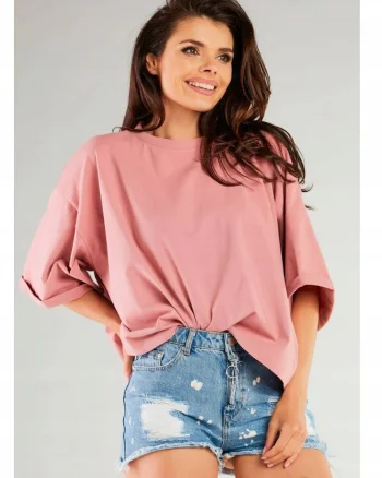 Bluza dama,  Bumbac/Lycra, Roz,