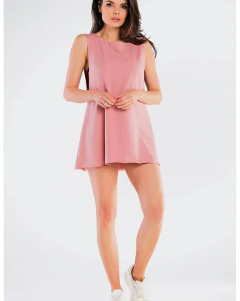 Rochie scurta casual, Roz pudrat