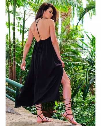 Rochie  Viscoza, Bej, Negru