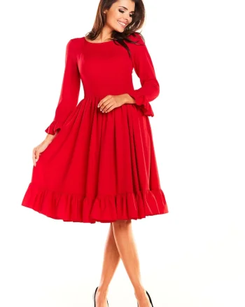 Rochie dama,  Poliester, Rosu, A235