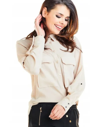 Camaşa cu maneca lunga model 129927  Bej