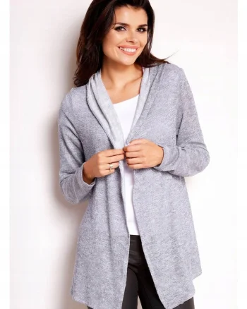Cardigan femei  albastru, material maneci lungi, Gri albastrui