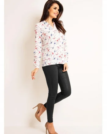 Camasa dama  L039, ecru, L, maneci lungi, Ecru