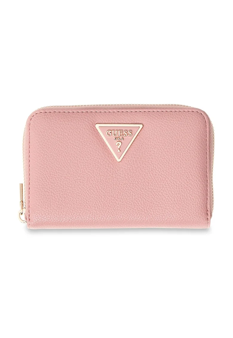 Portofel din piele ecologica cu logo Laurel II, Roz pastel