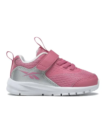 Pantofi sport cu velcro si garnituri de plasa Rush Runner 4.0, Roz prafuit/Argintiu