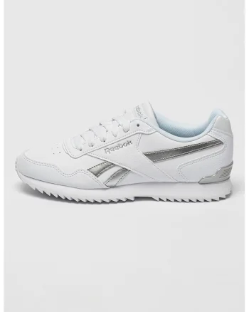Pantofi sport de piele peliculizata Royal Glide, Alb optic/Argintiu