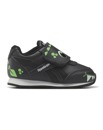 Pantofi sport de piele ecologica cu velcro si detalii grafice Royal CL, Negru