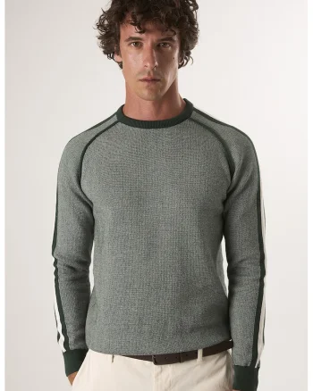 Pulover din bumbac cu maneci raglan, Verde pal