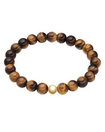 Bratara cu margele Tiger Eye, Maro