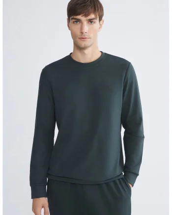 Bluza de trening uni cu decolteu la baza gatului, Gri inchis