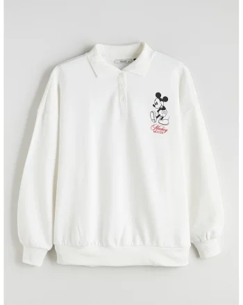 Bluza polo de trening cu imprimeu text, Rosu/Alb