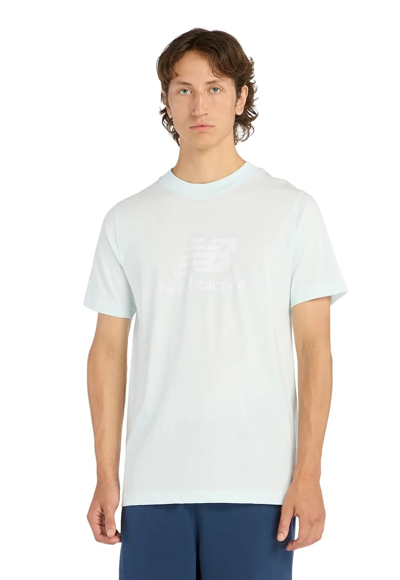 Tricou de bumbac cu decolteu la baza gatului