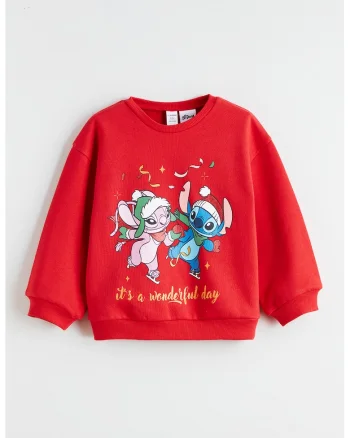 Bluza de trening din amestec de bumbac cu imprimeu de Craciun, Rosu vermillion