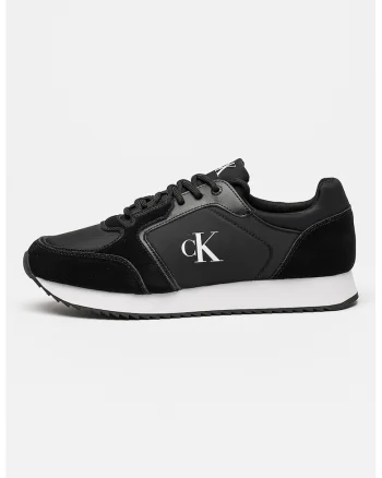 Pantofi sport cu garnituri din piele intoarsa Retro Runner, Negru