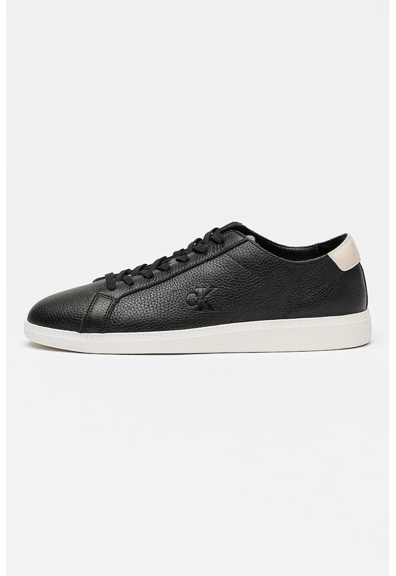 Pantofi sport din piele cu model uni Cupsole, Negru/Bej