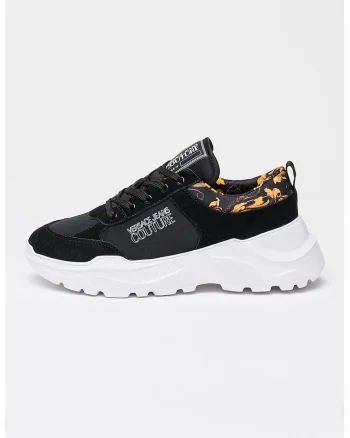Pantofi sport din piele intoarsa si material textil, Negru
