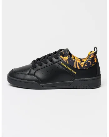 Pantofi sport din piele cu detalii contrastante, Negru