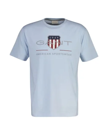 Tricou regular fit cu imprimeu logo Archive Shield, Albastru pastel