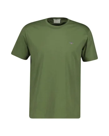 Tricou regular fit din bumbac Shield, Kaki inchis