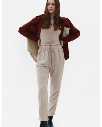 Pantaloni jogger crop, Grej