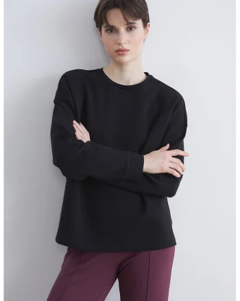Bluza de trening lejera cu model uni, Negru